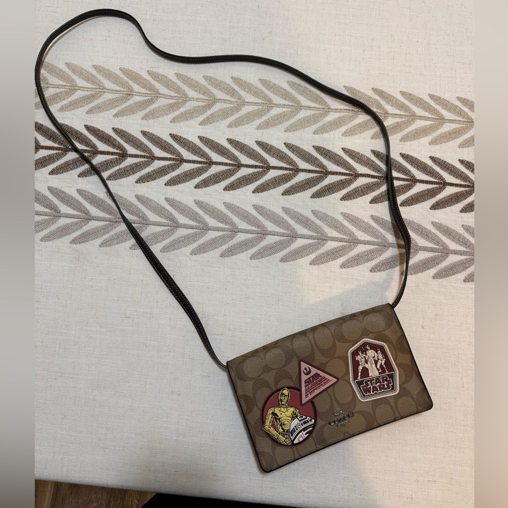 Coach Brown Monogram Crossbody with Multicolor Star Wars Patches - Picture 1 of 5